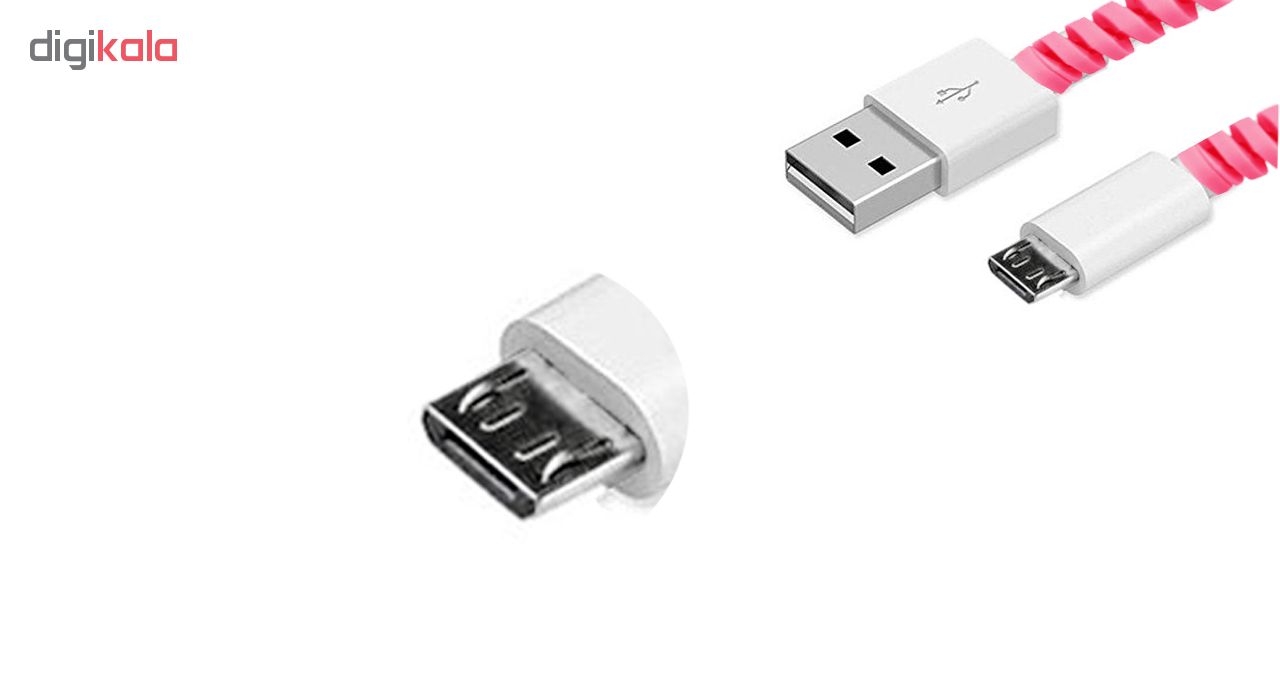 کابل شارژ USB به Micro USB مدل KL به طول به 2 متر به همراه دو عدد محافظ کابل سیلیکونی