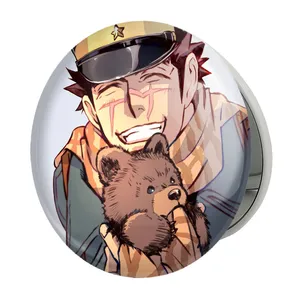 آینه جیبی خندالو طرح سایچی انیمه کامویی طلایی Golden Kamuy مدل تاشو کد 23725 