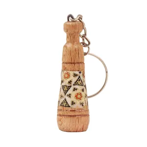 سرکلیدی خاتم کاری چوبی مدل گبورگه