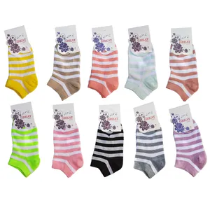 جوراب دخترانه مدل راه راه کد D10 مجموعه 10 عددی