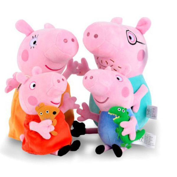عروسک طرح پپاپیگ مدل Peppa Family ارتفاع 30 سانتی متر بسته 4 عددی