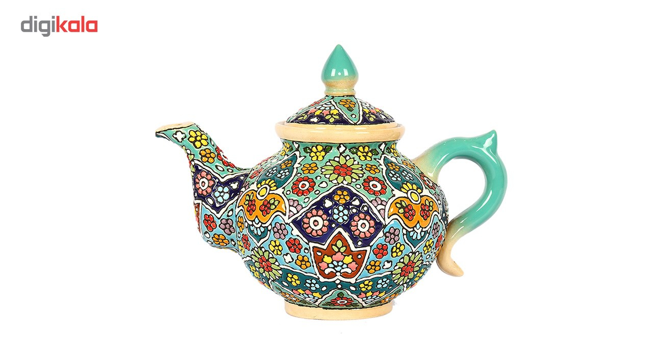 قوری سفالی مینا کاری گالری گوهران مدل دکوری 1127