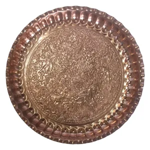 سینی مسی طرح آهو قطر 36 سانتی متر