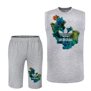 ست تاپ و شلوارک مردانه مدل 11  رنگ طوسی