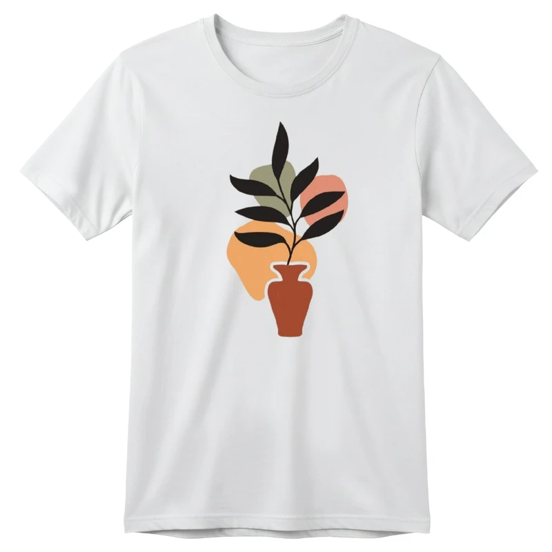 تی‌شرت آستین کوتاه بچگانه مدل گلدان مینیمال کد p1 