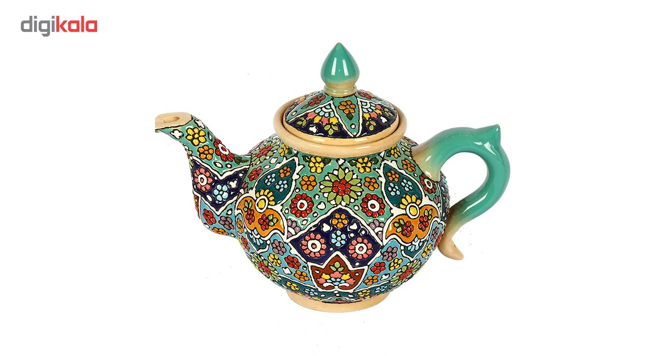 قوری سفالی مینا کاری گالری گوهران مدل دکوری 1127