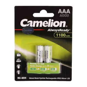 باتری نیم قلمی قابل شارژ کملیون مدل AlwaysReady 1100mAH بسته دو عددی