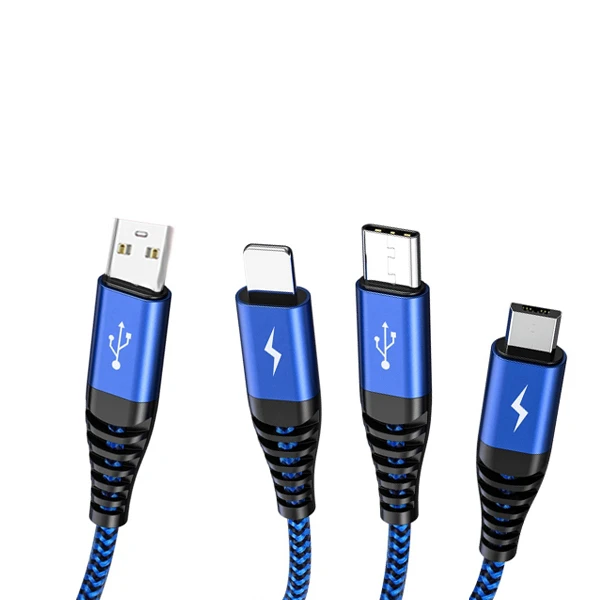 کابل تبدیل USB به لایتنینگ/USB-C/microUSB تاپکی مدل AN-24 طول 1 متر