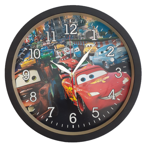 ساعت دیواری کودک مدل ماشین مکویین کد 09015