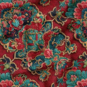 پارچه ملحفه عرض 1.5 متر پارچه باما طرح سه بعدی ایران جان کد 5015387 رنگ قرمز
