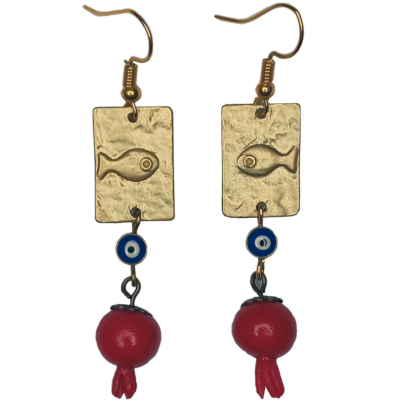 گوشواره دخترانه طرح انار مدل CO-46 گوشواره دخترانه طرح انار مدل CO-46