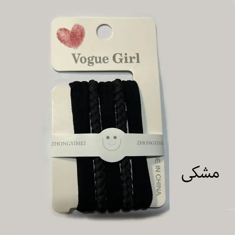 کش مو زنانه مدل بافت و ساده مجموعه 5 عددی