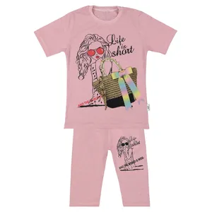 ست تی شرت و شلوارک دخترانه مدل هیلاری کد 3552