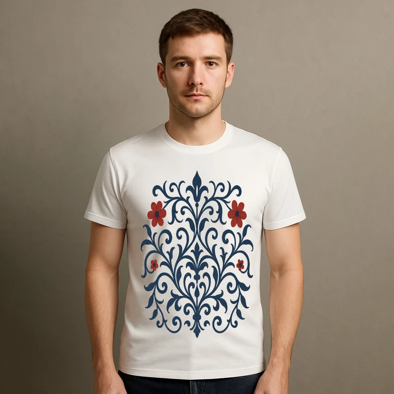 تیشرت آستین کوتاه مردانه مدل نقوش اسلیمی