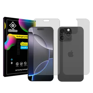 Arka Glass Tough model transparent screen protector suitable for Apple iPhone 16 Pro mobile phone along with the back of the phone protector