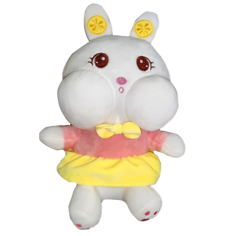عروسک مدل خرگوش لپ دار گوش لیمویی ارتفاع 30 سانتی متر