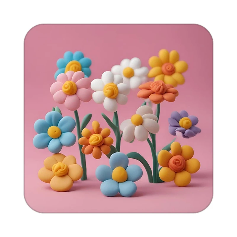 زیر لیوانی کاکتی طرح گل مدل mp17622