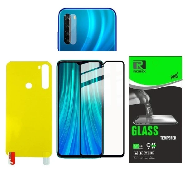 محافظ صفحه نمایش روبیکس مدل FL-Note8 مناسب برای گوشی موبایل شیائومی Redmi Note 8 به همراه محافظ لنز دوربین و محافظ پشت گوشی
