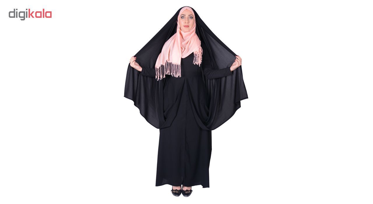 چادر کمری قجری کرپ کریستال شهر حجاب مدل 8012 -  - 3