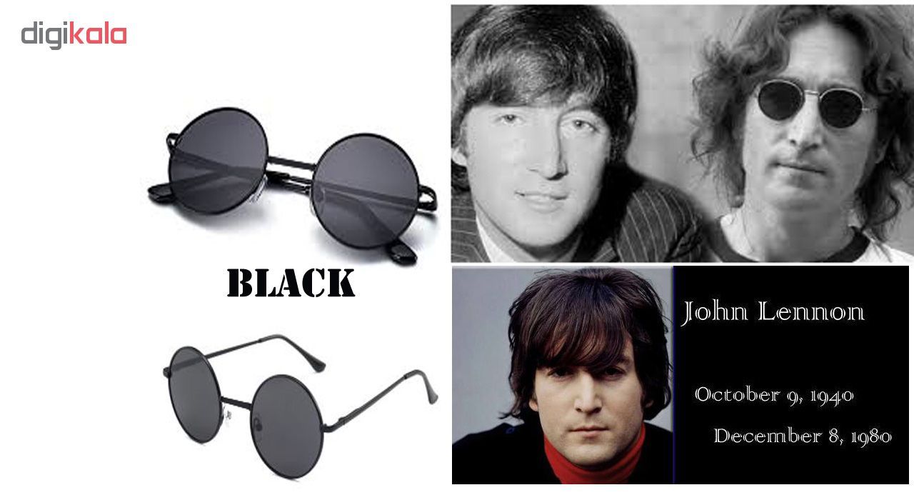 عینک آفتابی جان لنون مدل JOHN LENNON BLACK سایز 60 میلی متر -  - 2