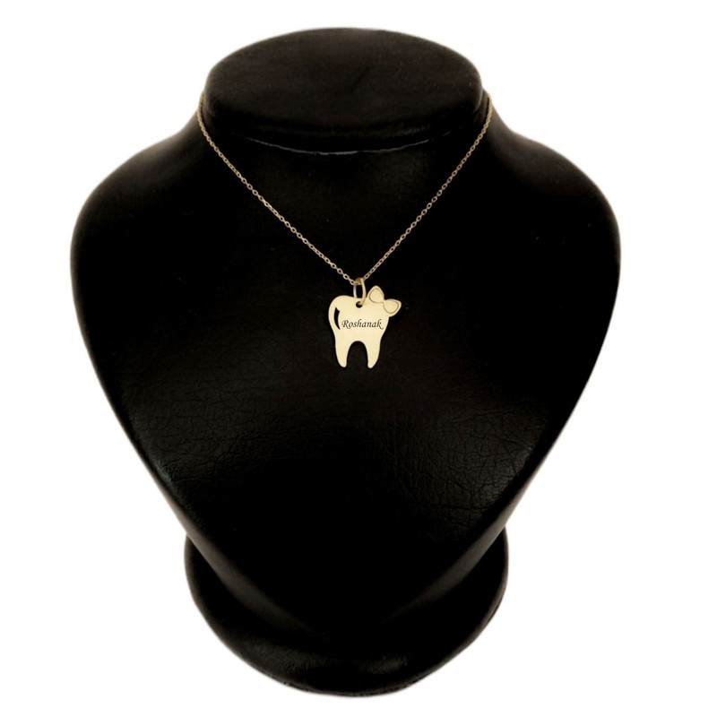 گردنبند طلا18 عیار بچگانه لیردا مدل اسم روشنک کد 20201