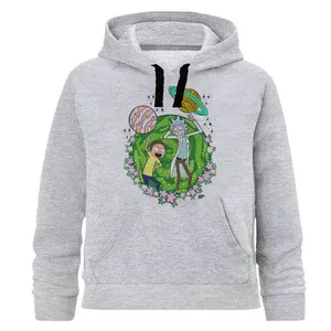 هودی پسرانه طرح ریک و مورتی کد B16 رنگ طوسی