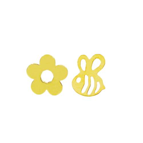 گوشواره طلا 18 عیار زنانه باراد زر مدل گل و زنبور BR46