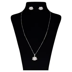 نیم ست نقره طرح گربه مدل KG115