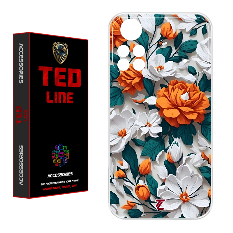 کاور تدلاین طرح گل نارنجی کد 1229 مناسب برای گوشی موبایل شیائومی Poco X4 Pro