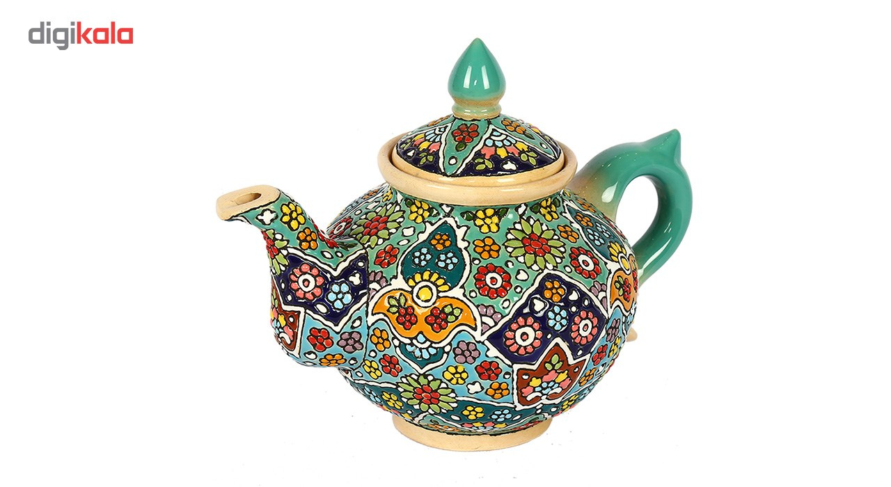قوری سفالی مینا کاری گالری گوهران مدل دکوری 1127