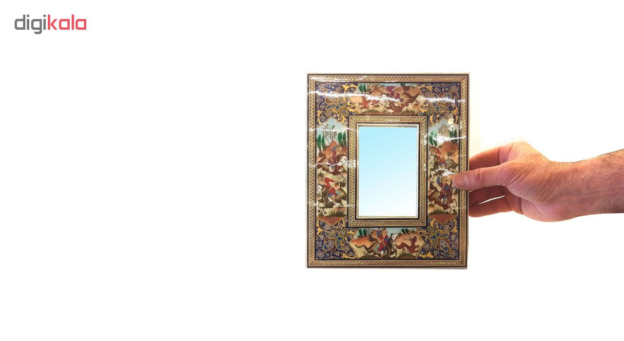 قاب آیینه خاتم لوح هنر طرح چوگان کد 1072