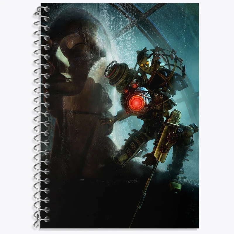 دفتر زبان 50 برگ خندالو مدل سه خط طرح بازی بایوشاک (Bioshock) کد 31329