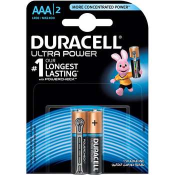 باتری نیم قلمی دوراسل مدل Ultra Power بسته 2 عددی