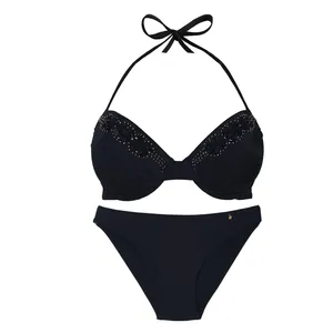 مایو زنانه بیچ ویر افتر ادن مدل نگین دار رنگ مشکی