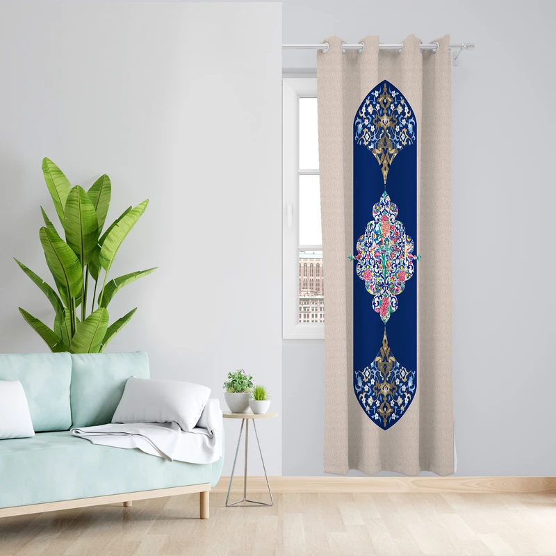پرده طرح سنتی مدل مخمل پانچی کد 4225 z سایز 140x200 سانتی متر