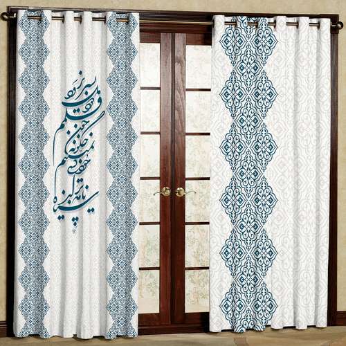 پرده مدل چاپی هازان طرح خوشنویسی سایز 280x140 سانتی متر