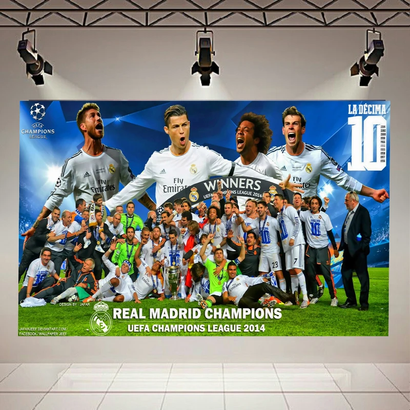 پوستر پارچه ای طرح قهرمانی رئال مادرید کد AR20220