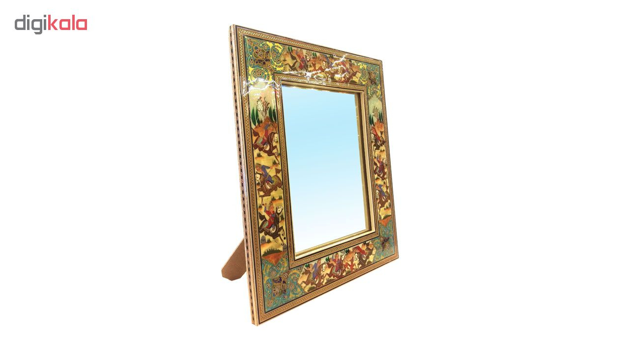 قاب آیینه خاتم لوح هنر طرح چوگان کد 1078