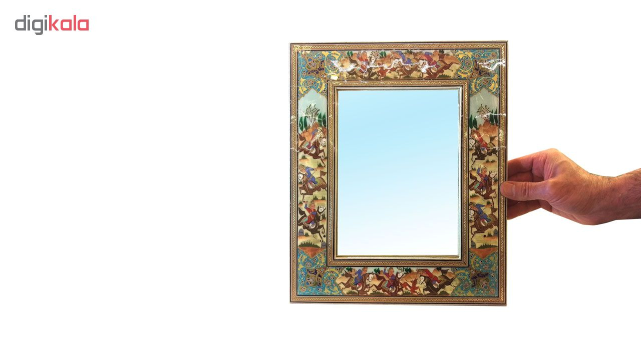 قاب آیینه خاتم لوح هنر طرح چوگان کد 1078