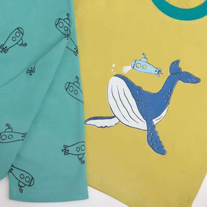 ست تی شرت آستین کوتاه و شلوارک بچگانه سپیدپوش کد 1402581