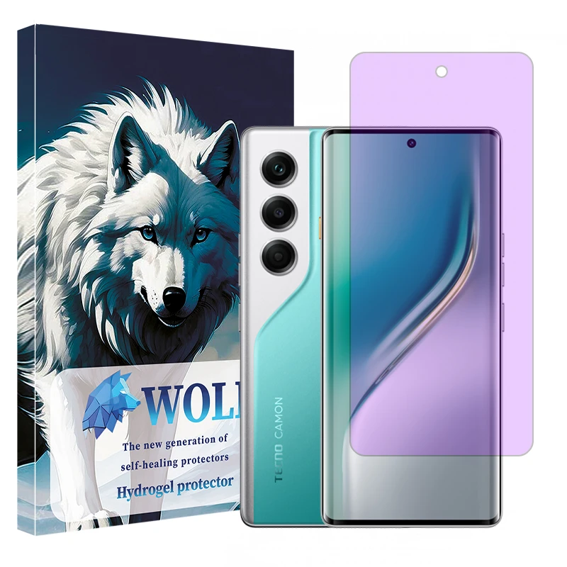 محافظ صفحه نمایش آنتی پرپل ولف مدل هیدروژلی مناسب برای گوشی موبایل تکنو Camon 40 Pro