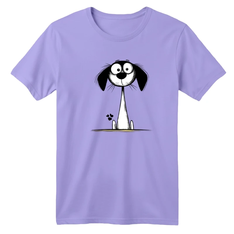 تی‌شرت آستین کوتاه لانگ یقه گرد بچگانه مدل سگ کیوت