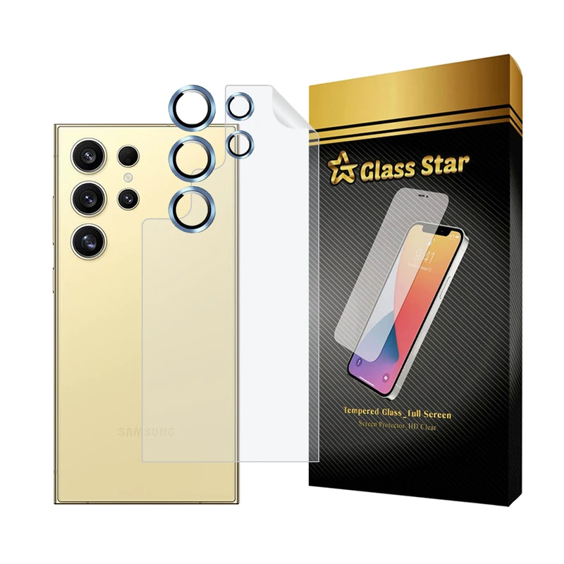 محافظ پشت گوشی گلس استار مدل MTBRING مناسب برای گوشی موبایل سامسونگ Galaxy S22 Ultra 5G به همراه محافظ لنز