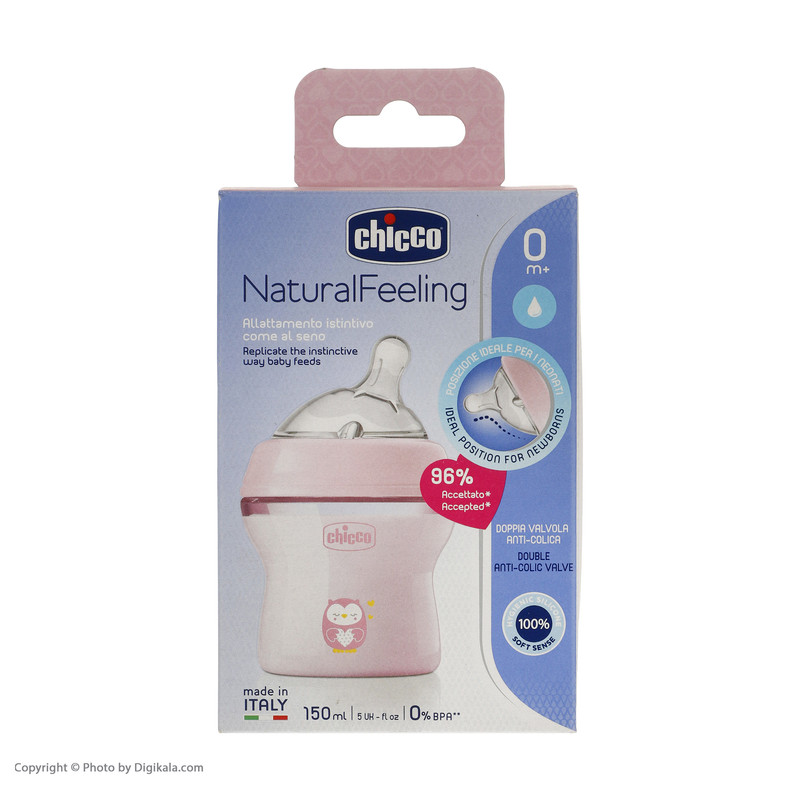 شیشه شیر چیکو مدل نچرال فیلینگ گنجایش 150 میلی لیتر