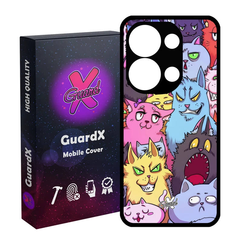کاور گارد ایکس طرح گربه مدل Glass10578 مناسب برای گوشی موبایل شیائومی Redmi Note 13 Pro 4G / Poco M6 Pro 4G