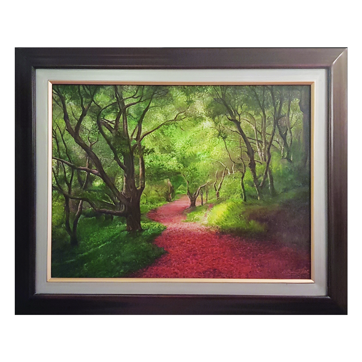 تابلو نقاشی رنگ روغن طرح جنگل سبز