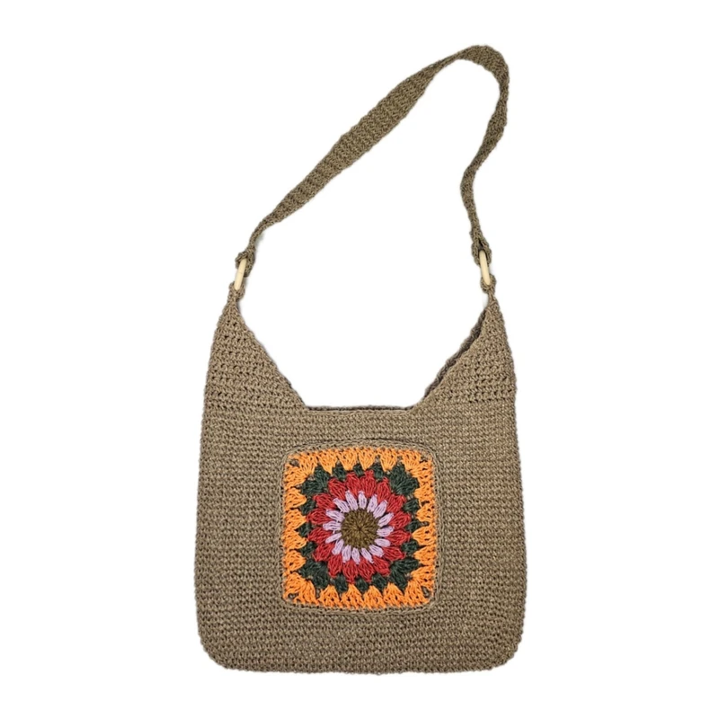 کیف بافتنی مدل ساحلی طرح تکه دوزی کد 340