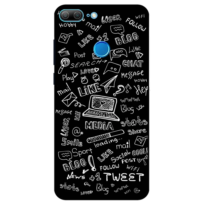کاور مگافون طرح رسانه های اجتماعی مدل 1898 مناسب برای گوشی موبایل آنر 9 Lite       