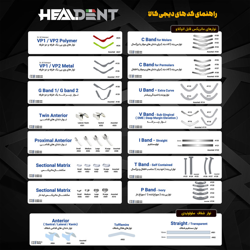 نوار ماتریکس هیلدنت مدل VP1 کد 135/35 بسته 50 عددی