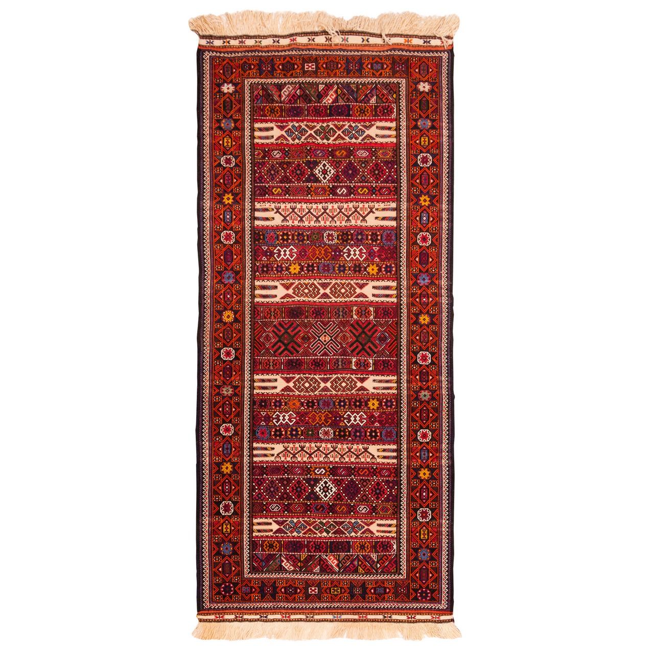 گلیم دستباف کناره طول دو متر سی پرشیا کد 188030